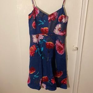 Banana Republic blue dress with large florals